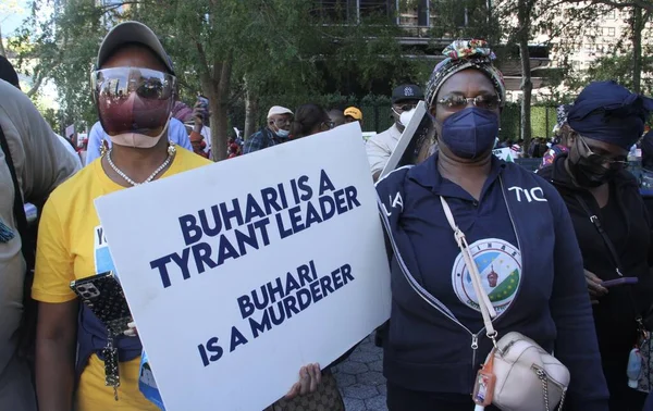 Nuevo Los Nigerianos Protestan Durante 76º Período Sesiones Asamblea General — Foto de Stock