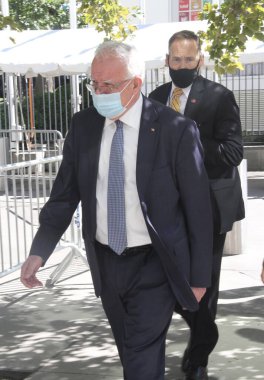 BM Genel Kurulunun 76. Oturumunda üst düzey yöneticiler. 24 Eylül 2021, New York, ABD: Yüksek rütbeli kişilerin 24 Eylül Cuma günü New York 'ta düzenlenen 76. BM Genel Kurulu toplantısına girip çıktıkları görüldü). 