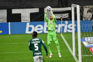 (Brezilya Futbol Şampiyonası: Corinthians ve Palmeiras. 25 Eylül 2021, Sao Paulo, Brezilya: Neo Quimica Arena 'da düzenlenen Brezilya Futbol Şampiyonası' nın 22. turu için geçerli olan Corinthians ve Palmeiras arasındaki futbol maçı