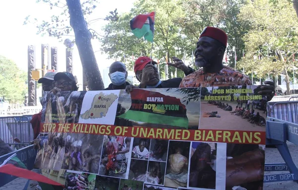 Ugandas Protest Sessionen Generalförsamling September 2021 New York Usa Några — Stockfoto