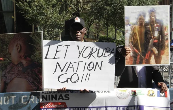 New Nigerianer Protesterar Sessionen Generalförsamling September 2021 New York Usa — Stockfoto