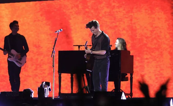 Novinka Shawn Mendes Vystupuje Global Citizen Live New Yorku Září — Stock fotografie