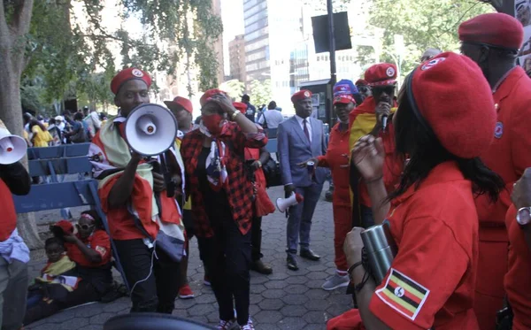 Protesta Uganda Durante 76º Período Sesiones Asamblea General Onu Septiembre —  Fotos de Stock