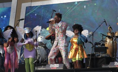 Jon Batiste, New York 'ta Global Citizen Live' da sahne alıyor. 25 Eylül 2021, New York, ABD: Jon Batiste New York 'taki Central Park çimlerinde The Global Citizen Live' da sahne aldı. Etkinliğe girebilmek için, herkes için aşı kanıtına ihtiyaç vardır.