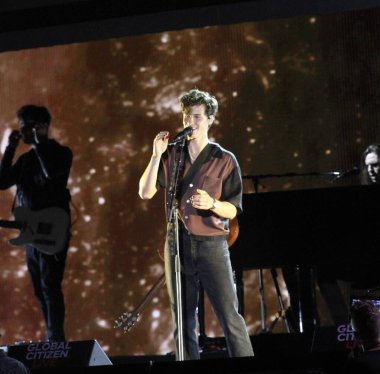 Shawn Mendes, New York 'ta Global Citizen Live' da sahne alıyor. 25 Eylül 2021, New York, ABD: Shawn Mendes, The Global Citizen Live sırasında New York 'taki Central Park çimlerinde hayranlarının keyfine göre konser veriyor.