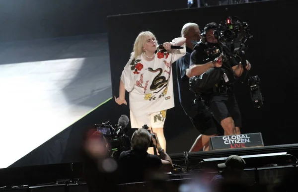 Billie Eilish New York Taki Global Citizen Live Sahne Alıyor — Stok fotoğraf