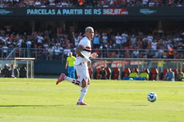 Sao Paulo (SP), 10 / 05 / 2025 - Oyuncu Luciano golü atıyor ve Brezilya Serie A futbol şampiyonası için Sao Paulo ve Palmeiras arasındaki maçta Morumbis 'te golünü kutluyor. (Fabricio bomjardim\ Yeni 2)
