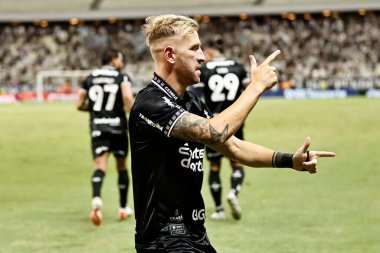 fortaleza (ce), 10 / 05 / 2025 - Football / ceara sc x santos fc, - oyuncu Pedro Henrique, Céra ve Juventude arasındaki maçta attığı golü kutluyor ve Brezilya şampiyonasının 27. turu için geçerli. (Ic moreira\ yeni2)