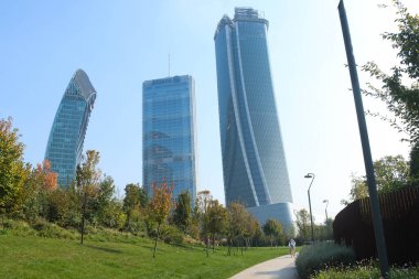 Milan (Italy), 10/09/2025 - Parks/Parco Tre Torri - One hundred and sixty thousand square meters of parkland and an outdoor public art path in CityLife: it's Parco Tre Torri. (edson de souza\thenews2)     