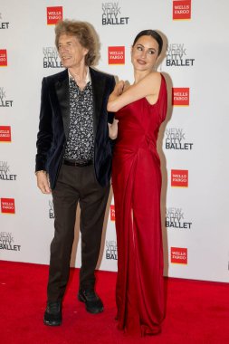 October 08, 2025, New York, New York, USA: (L-R) Mick Jagger and Melanie Hamrick attend the 2025 New York City Ballet Fall Fashion Gala at David H. Koch Theater at Lincoln Center. (m10s\thenews2)