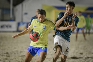 Itajai (SC), 10/08/2025 - first round of the Evolution Beach Soccer League North Zone, which takes place at the Arena at Praca Genesio Miranda Lins, in the city of Itajai, state of Santa Catarina. (richard ferrari\thenews2)       