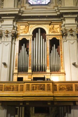 Milan (Italy), October 11, 2025 - Art / Wolfgang Amadeus Mozart / Basilica of San Marco - During his stay in Italy, between January 1770 and November 1772, Mozart lived in the canonical part of the Basilica and played the church organ numerous times