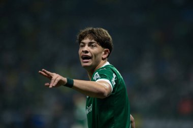 Sao Paulo (SP), 10/11/2025 - Brasileirao/Palmeiras vs Juventude - Agustin Giay in the match between Palmeiras and Juventude, for the 12th round of the Brazilian Football Championship, on Saturday night, October 11, 2025, at Allianz Parque