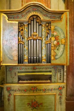 Milan (Italy), October 11, 2025 - Art / Wolfgang Amadeus Mozart / Basilica of San Marco - During his stay in Italy, between January 1770 and November 1772, Mozart lived in the canonical part of the Basilica and played the church organ numerous times