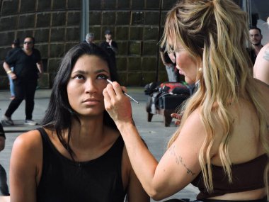 Sao Paulo (SP), 10/14/2025 - fashion/shows/SPFW/social/beauty - The Forca Studio show on the second day of Sao Paulo Fashion Week took place at Campo de Marte and featured Alinne Moraes and Vitoria Strada among the models  (leandro chemalle/thenews2)