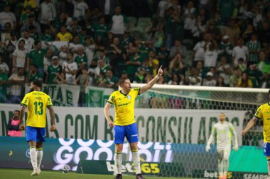 Sao Paulo (SP), 10/15/2025 - Brasileirao/Palmeiras vs Red Bull Bragantino  Bruno Fuchs of Palmeiras scores and celebrates his goal in the match between Palmeiras and Red Bull Bragantino (Leco Viana/Thenews2)
