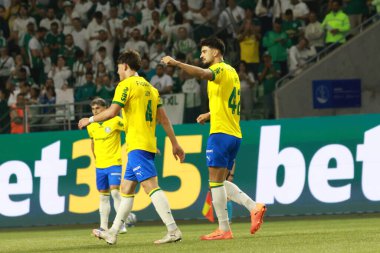 Sao Paulo (SP), 10/15/2025 - Brasileirao/Palmeiras vs Red Bull Bragantino  Flaco Lopez of Palmeiras scores and celebrates his goal in the match between Palmeiras and Red Bull Bragantino, for the 28th round (Leco Viana/Thenews2)