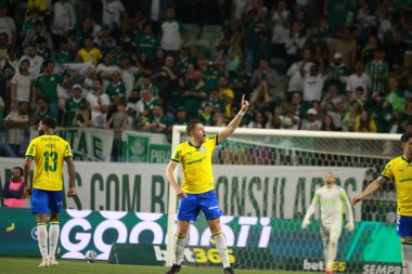 Sao Paulo (SP), 10/15/2025 - Brasileirao/Palmeiras vs Red Bull Bragantino  Bruno Fuchs of Palmeiras scores and celebrates his goal in the match between Palmeiras and Red Bull Bragantino (Leco Viana/Thenews2)