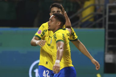 Sao Paulo (SP), 10/15/2025 - Brasileirao/Palmeiras vs Red Bull Bragantino  Flaco Lopez of Palmeiras scores and celebrates his goal in the match between Palmeiras and Red Bull Bragantino, for the 28th round (Leco Viana/Thenews2)
