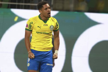 Sao Paulo (SP), 10/15/2025 - Brasileirao/Palmeiras vs Red Bull Bragantino  Vitor Roque of Palmeiras scores and celebrates his second goal in the match between Palmeiras and Red Bull Bragantino (Leco Viana/Thenews2)