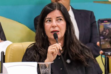 Sao Paulo (SP), 10/15/2025, councilor/silvia/bancada/feminista/PSOL/camara/municipal/SP - councilor Silvia of the feminist bench (PSOL), participates in the CCJ committee (Constitution and Justice Committee) of City Council (marcelo estevao/thenews2)