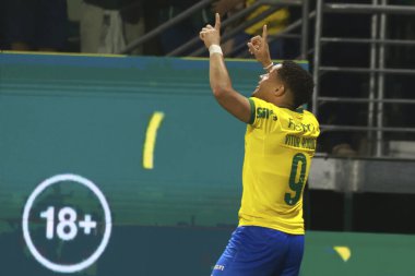 Sao Paulo (SP), 10/15/2025 - Brasileirao/Palmeiras vs Red Bull Bragantino  Vitor Roque of Palmeiras scores and celebrates his goal in the match between Palmeiras and Red Bull Bragantino, for the 28th round (Leco Viana/Thenews2)