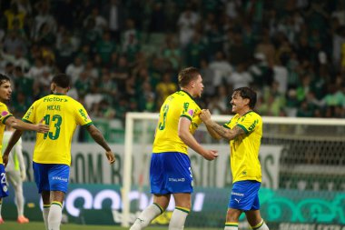 Sao Paulo (SP), 10/15/2025 - Brasileirao/Palmeiras vs Red Bull Bragantino  Bruno Fuchs of Palmeiras scores and celebrates his goal in the match between Palmeiras and Red Bull Bragantino (Leco Viana/Thenews2)
