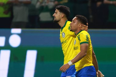 Sao Paulo (SP), 10/15/2025 - Brasileirao/Palmeiras vs Red Bull Bragantino  Flaco Lopez of Palmeiras scores and celebrates his goal in the match between Palmeiras and Red Bull Bragantino, for the 28th round (Leco Viana/Thenews2)
