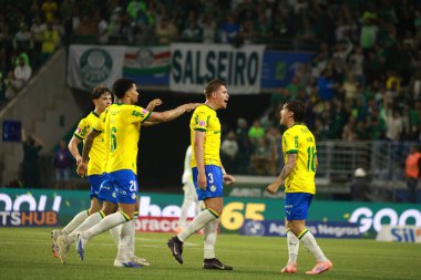 Sao Paulo (SP), 10/15/2025 - Brasileirao/Palmeiras vs Red Bull Bragantino  Bruno Fuchs of Palmeiras scores and celebrates his goal in the match between Palmeiras and Red Bull Bragantino (Leco Viana/Thenews2)