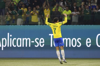 Sao Paulo (SP), 10/15/2025 - Brasileirao/Palmeiras vs Red Bull Bragantino  Felipe Anderson of Palmeiras scores and celebrates his goal in the match between Palmeiras and Red Bull Bragantino (Leco Viana/Thenews2)
