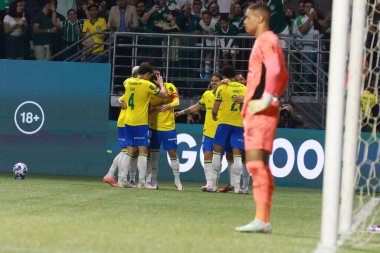 Sao Paulo (SP), 10/15/2025 - Brasileirao/Palmeiras vs Red Bull Bragantino  Vitor Roque of Palmeiras scores and celebrates his goal in the match between Palmeiras and Red Bull Bragantino, for the 28th round (Leco Viana/Thenews2)