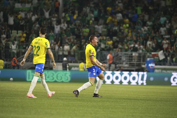Sao Paulo (SP), 10/15/2025 - Brasileirao/Palmeiras vs Red Bull Bragantino  Bruno Fuchs of Palmeiras scores and celebrates his goal in the match between Palmeiras and Red Bull Bragantino (Leco Viana/Thenews2)