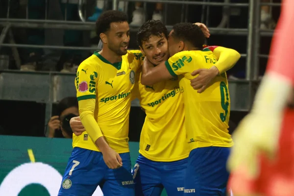 Sao Paulo (SP), 10/15/2025 - Brasileirao/Palmeiras vs Red Bull Bragantino  Vitor Roque of Palmeiras scores and celebrates his second goal in the match between Palmeiras and Red Bull Bragantino (Leco Viana/Thenews2)