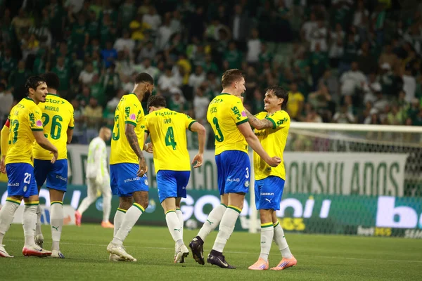 Sao Paulo (SP), 10/15/2025 - Brasileirao/Palmeiras vs Red Bull Bragantino  Bruno Fuchs of Palmeiras scores and celebrates his goal in the match between Palmeiras and Red Bull Bragantino (Leco Viana/Thenews2)