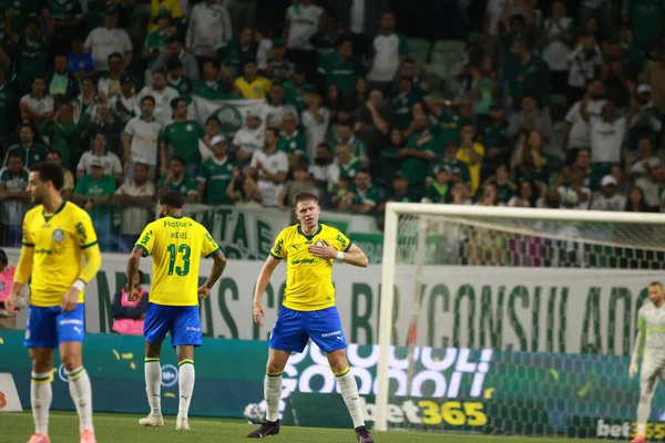 Sao Paulo (SP), 10/15/2025 - Brasileirao/Palmeiras vs Red Bull Bragantino  Bruno Fuchs of Palmeiras scores and celebrates his goal in the match between Palmeiras and Red Bull Bragantino (Leco Viana/Thenews2)