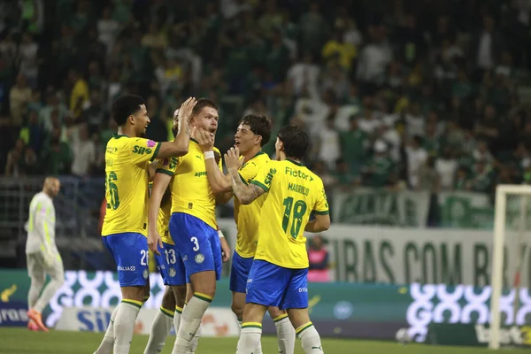 Sao Paulo (SP), 10/15/2025 - Brasileirao/Palmeiras vs Red Bull Bragantino  Bruno Fuchs of Palmeiras scores and celebrates his goal in the match between Palmeiras and Red Bull Bragantino (Leco Viana/Thenews2)