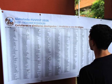 Sao Paulo (SP), 10 / 18 / 2025 - 1000 civarında öğrenci Butanta kampüsü ve diğer USP birimlerindeki USP Eğitim Fakültesi 'nde 90 soruyla Fuest 2026 deneme sınavına girdi. (Leandro Chemalle\ Yeni 2))     