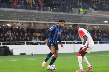 Bergamo (italy), 10 / 22 / 2025 - atalanta ve Slavia praha arasında oynanan maçta çekildi, yeni denge arenasında Şampiyonlar Ligi 'nin 3. turu için geçerli. (Edson de souza 2nci bölüm))