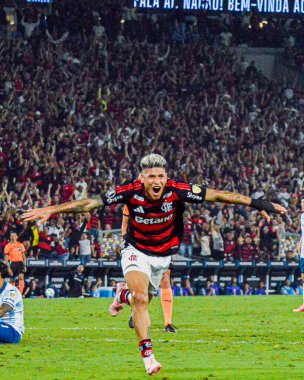 Rio de Janeiro (rj), 10 / 22 / 2025 - Carrascal, flamengo ve yarış arasındaki maçta attığı golü, maracana Stadyumu 'nda düzenlenen libertadores 2025 yarı finalinde kutluyor. (Gabby costa\ the newws2)