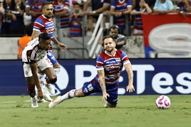 fortaleza (ce), 10 / 25 / 2025 - oyuncular bruno henrique ve Lucas sacha, fortaleza ve flamengo arasındaki maç sırasında, 2025 Brezilya şampiyonluk serisinin 30. turu için geçerlidir (lc moreira / theenews2)