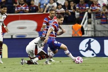 fortaleza (ce), 10 / 25 / 2025 - oyuncular bruno henrique ve Lucas sacha, fortaleza ve flamengo arasındaki maç sırasında, 2025 Brezilya şampiyonluk serisinin 30. turu için geçerlidir (lc moreira / theenews2)
