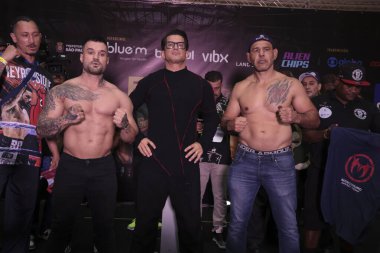 Sao Paulo (SP), 10 / 31 / 2025 - Latin Amerika 'nın en etkili dövüş müsabakası olan Fight Music Show' un resmi tartılması ve karşılaşması sırasında sporcular Minotouro ve Rey Physique. (leco viana / the newws2)