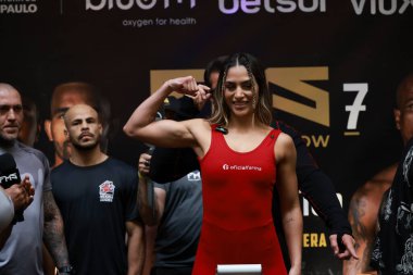 Sao Paulo (SP), 10 / 31 / 2025 - Sporcu Inae, Dövüş Müziği Fuarı sporcularının ağırlığı ve resmi karşılaşması sırasında, Latin Amerika 'daki en etkili dövüş etkinliği (leco viana / thenews2)