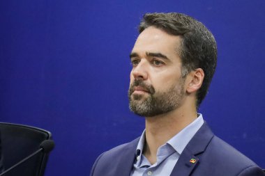 Sao Paulo (SP), Brezilya 03 / 11 / 2025, Gilberto Kassab, Sao Paulo Eyaleti Devlet Bakanı ve Kurumsal İlişkiler Bakanı, Rio Grande do Sul (SC) Valisi Eduardo Leite 'in (marcelo estevao / thenews2)