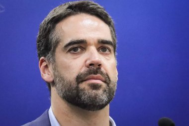 Sao Paulo (SP), Brezilya 03 / 11 / 2025, Gilberto Kassab, Sao Paulo Eyaleti Devlet Bakanı ve Kurumsal İlişkiler Bakanı, Rio Grande do Sul (SC) Valisi Eduardo Leite 'in (marcelo estevao / thenews2)