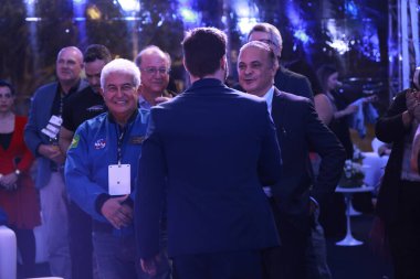 Sao Paulo (SP), 03 / 11 / 2025 Astronot Marcos Pontes, Senatör ve Roberto de Lucena, Sao Paulo Eyaleti Turizm ve Seyahat Bakanı, Catavento Müzesi 'ndeki 