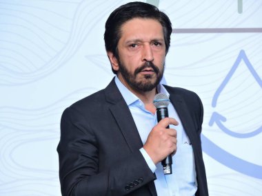 Sao Paulo (SP), Brezilya 04 / 11 / 2025 - Sao Paulo Belediye Başkanı Ricardo Nunes, Sao Paulo 'nun batı bölgesindeki Villa Lobos Park' ta düzenlenen SP + Verde Gündem Zirvesi 'nin resmi açılışına katıldı. (leandro chemalle / the new ws2)