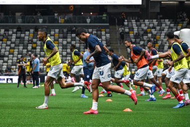 Belo Horizonte (MG), Brezilya 05 / 11 / 2025 Oyuncuları Atletico Mineiro ve Bahia arasındaki ısınma turu öncesinde, 2025 Brasileirao için geçerli, Arena MRV stadyumunda (paulo ti / thews2)