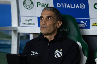 Sao Paulo (SP), 06 / 11 / 2025 - Palmeiras ve Santos arasındaki maçta Brezilya futbol şampiyonasının 32. turu (ronaldo barreto / theenews2) için teknik direktör Juan Pablo Vojvoda)