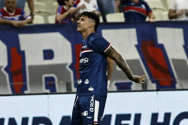 Fortaleza (CE), 09 / 11 / 2025 - Oyuncu Adam Bareiro, Fortaleza ile Gremio arasında oynanan ve 2025 Brezilya Serie A şampiyonasının 33. turu için geçerli olan maçı kutluyor. (Ic moreira\ yeni2)